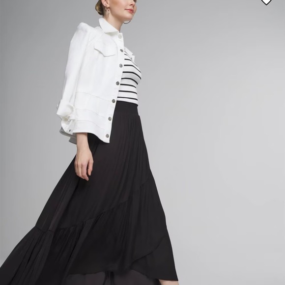 White House Black Market Black Maxi A-Line Skirt - Picture 3 of 5